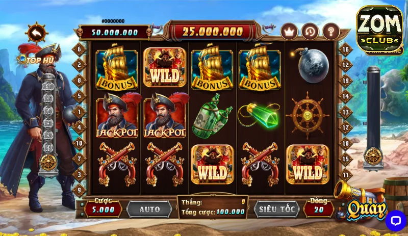 Hải Tặc Zomclub – Slot Game Có Jackpot Khủng Nhất 2024